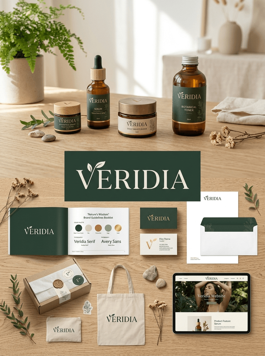 Complete brand identity system — logo, color palette, typography, and visual guidelines